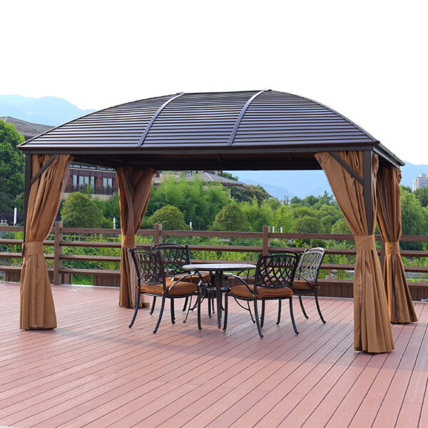 Aluminium Hardtop Gazebo 3*4m Luxury Pergola Outdoor Pavilion Garden Metal Double Roof Cabana outdoor furniture manufactuer in China