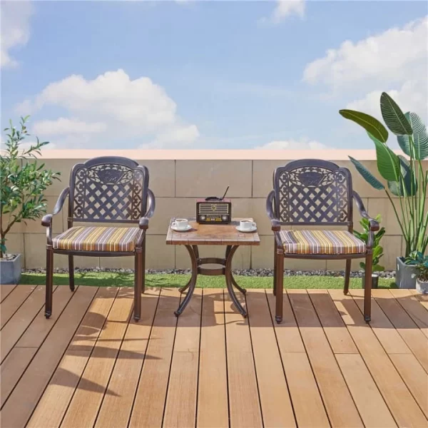 Aluminum Outdoor Furniture Cast Aluminum Dining Chairs Wholesale Courtyard Modern Stack Outdoor Garden Tables Set outdoor furniture manufactuer in China