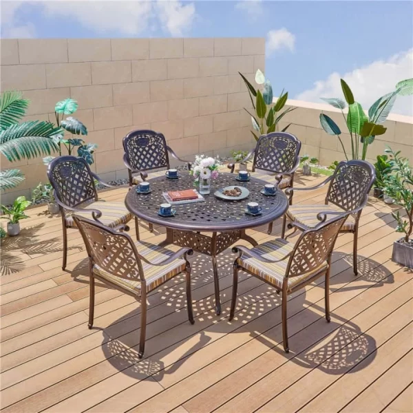 Aluminum Outdoor Furniture Cast Aluminum Dining Chairs Wholesale Courtyard Modern Stack Outdoor Garden Tables Set outdoor furniture manufactuer in China