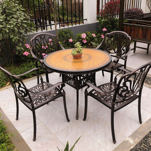 Wholesale Stacking Garden Restaurant Outdoor Die Cast Aluminum Chairs Welded outdoor furniture manufactuer in China