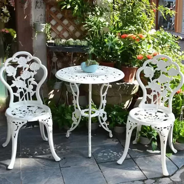 Aluminum Patio Set 3pcs Cast Alu Rust-Resistance Garden Furniture Set Balcony Small Table and Chair outdoor furniture manufactuer in China