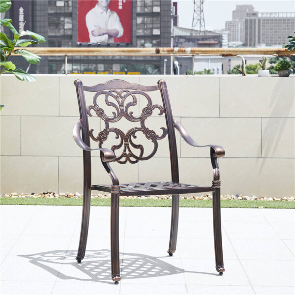 Aluminum Patio Set Cast Aluminum Stackable Outdoor Chair 7pcs Luxury Garden Set Outdoor Furniture outdoor furniture manufactuer in China