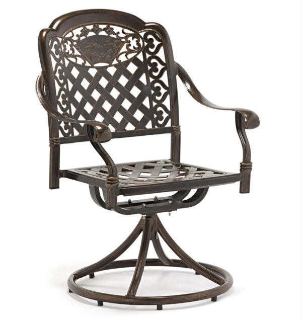 Cast Aluminum Swivel Chair Classical Alu Garden Patio Dining Chair Outdoor Furniture Backyard Dining Set outdoor furniture manufactuer in China