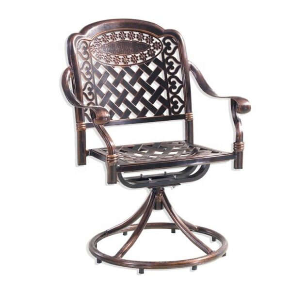 Cast Aluminum Swivel Chair Classical Alu Garden Patio Dining Chair Outdoor Furniture Backyard Dining Set outdoor furniture manufactuer in China