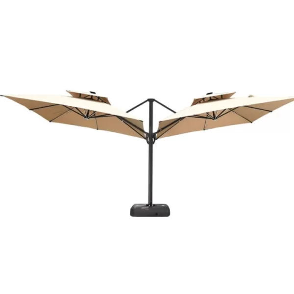 Double-Sided Patio Umbrella 10 ft Two Top Garden Umbrella Led Balcony Cantilever Parasol for Hotel,Garden outdoor furniture manufactuer in China