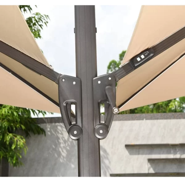 Double-Sided Patio Umbrella 10 ft Two Top Garden Umbrella Led Balcony Cantilever Parasol for Hotel,Garden outdoor furniture manufactuer in China