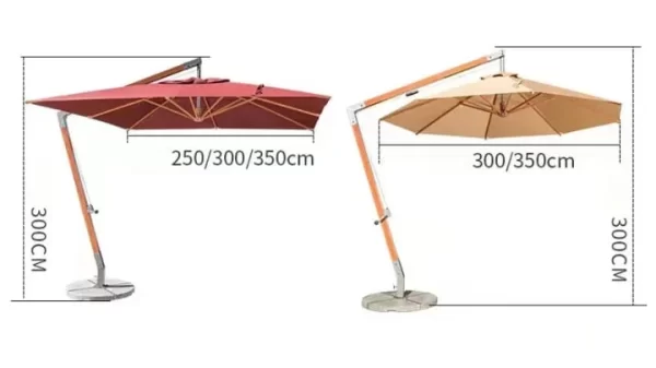 Strong Aluminum Heavy-Duty Patio Umbrella Market 11ft Parasol Print Logo Sun Shade Backyard Umbrella outdoor furniture manufactuer in China