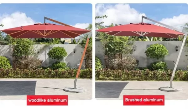 Strong Aluminum Heavy-Duty Patio Umbrella Market 11ft Parasol Print Logo Sun Shade Backyard Umbrella outdoor furniture manufactuer in China