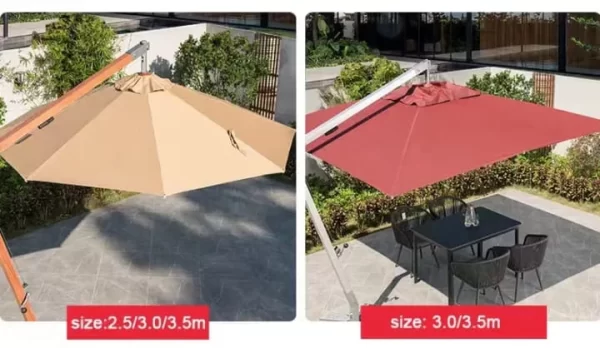 Strong Aluminum Heavy-Duty Patio Umbrella Market 11ft Parasol Print Logo Sun Shade Backyard Umbrella outdoor furniture manufactuer in China