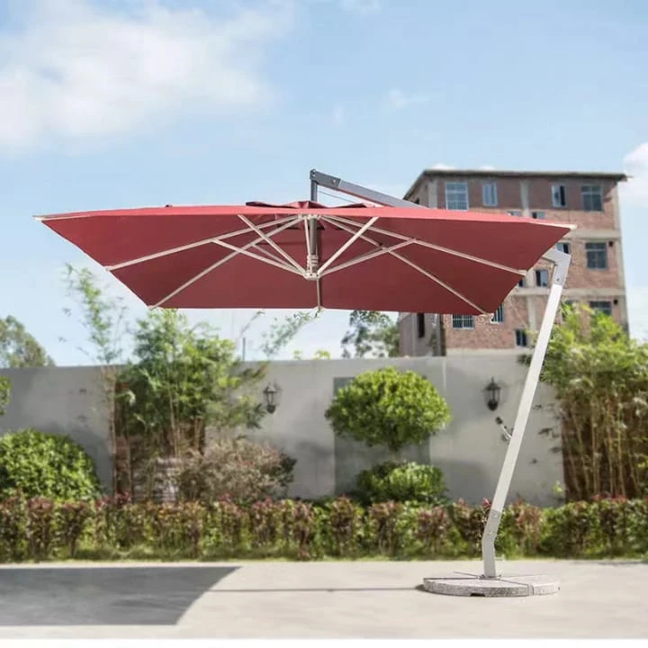 Strong Aluminum Heavy-Duty Patio Umbrella Market 11ft Parasol Print Logo Sun Shade Backyard Umbrella outdoor furniture manufactuer in China