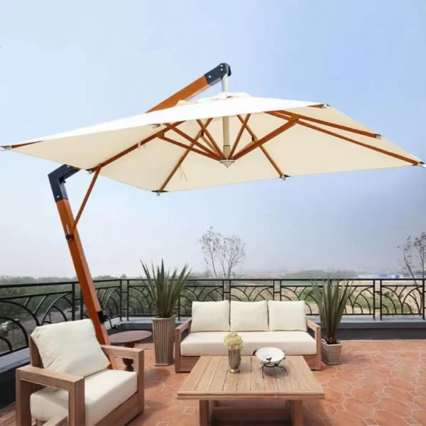 Strong Aluminum Heavy-Duty Patio Umbrella Market 11ft Parasol Print Logo Sun Shade Backyard Umbrella outdoor furniture manufactuer in China