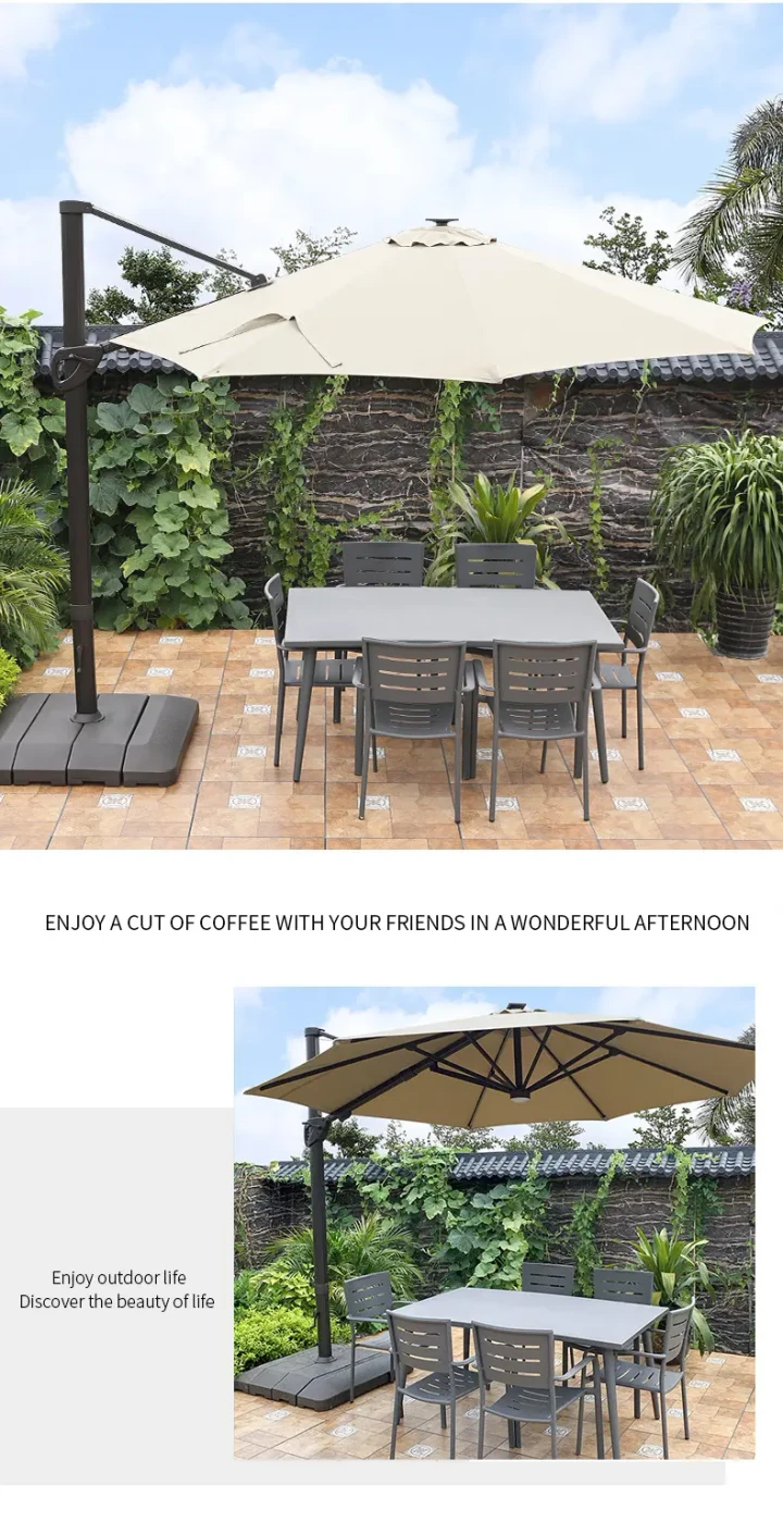 Enhance Your Outdoor Experience with Stylish Patio Umbrellas with Solar Lights outdoor furniture manufactuer in China