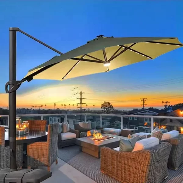 Enhance Your Outdoor Experience with Stylish Patio Umbrellas with Solar Lights outdoor furniture manufactuer in China