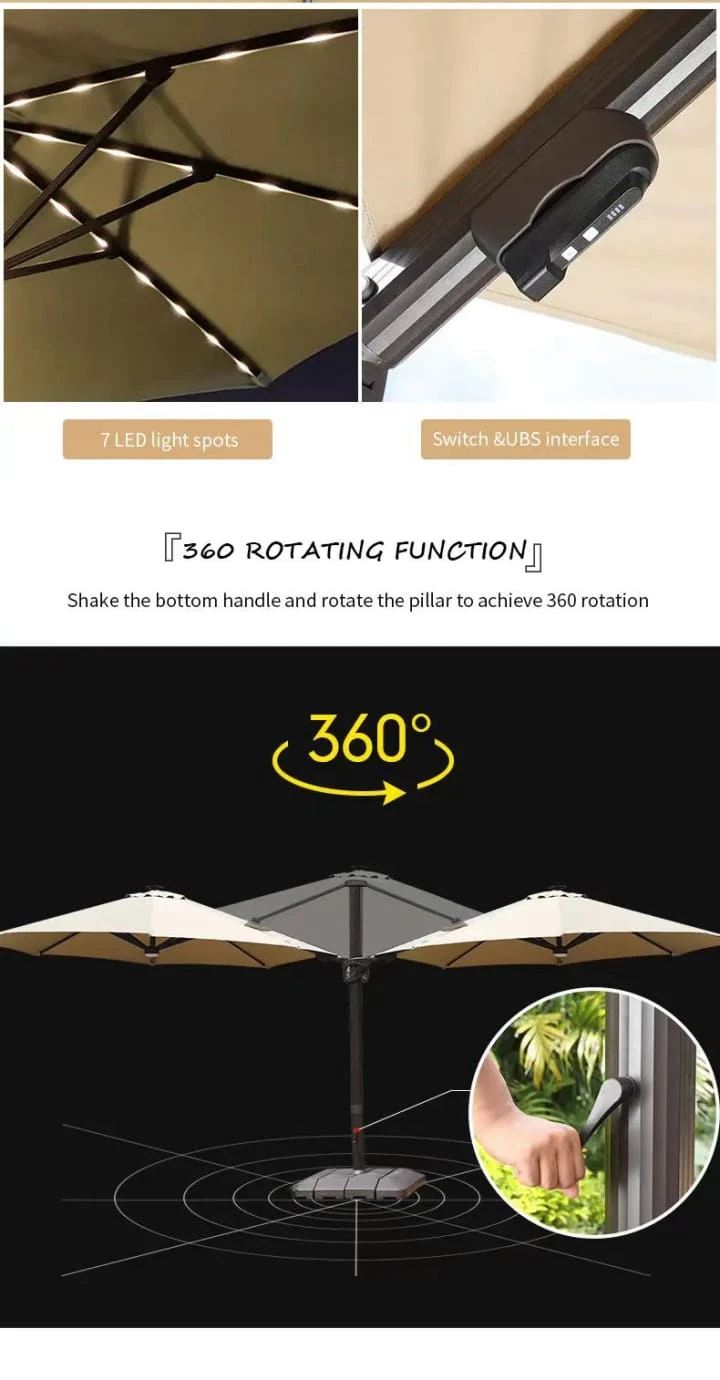 Enhance Your Outdoor Experience with Stylish Patio Umbrellas with Solar Lights outdoor furniture manufactuer in China