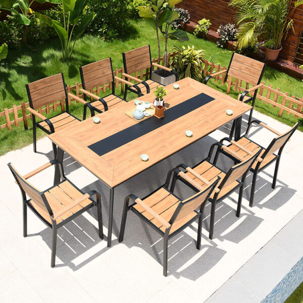 Garden 9pcs Conversation Set Durable Polywood Table and Chairs Outdoor Patio Balcony Furniture on Sale outdoor furniture manufactuer in China