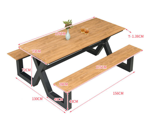 New Polywood Picnic Table Outdoor Bench 1 Set Dining Table and Chairs Strong Backyard Furniture Plastic Wooden Chairs Garden Bench outdoor furniture manufactuer in China