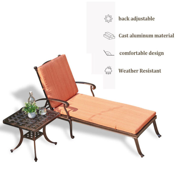 Aluminum Chaise Lounge Wholesale Outdoor Villa Garden Pool Chair Patio Metal Chaise Lounge outdoor furniture manufactuer in China