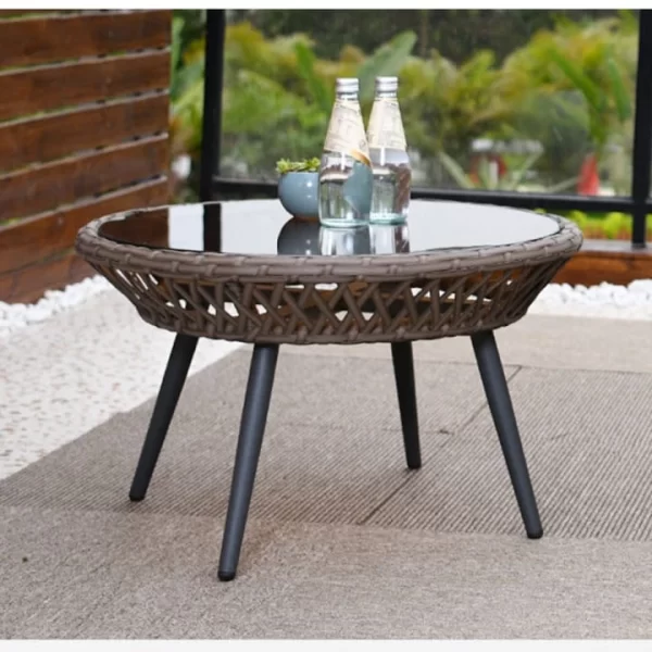 Balcony Chairs Outdoor Table Set 3pc Rattan Garden furniture set for Backyard or Hotel outdoor furniture manufactuer in China