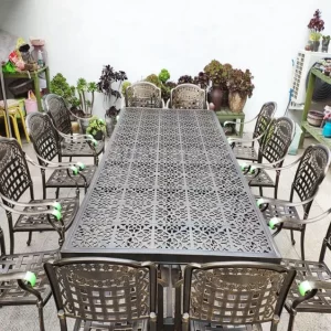 cast aluminium garden furniture 10 seater table image