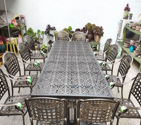 cast aluminium garden furniture 10 seater table image