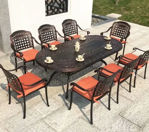 cast aluminium garden furniture 10 seater table image 1