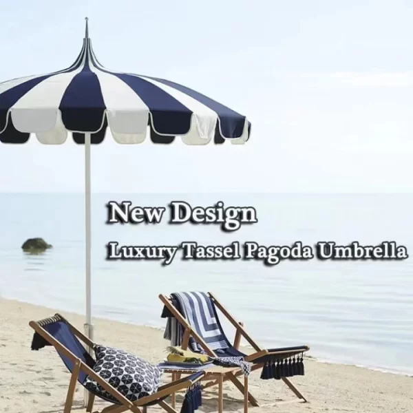 Custom Printed Aluminum Patio Dining Set with Umbrella Outdoor Vintage Pagoda Sun Beach Parasols outdoor furniture manufactuer in China