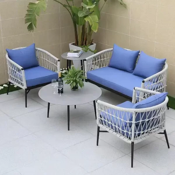 Modern Nordic Style Alum Frame Patio Sofa Set Perfect Outdoor Furniture 4 pcs Conversation Set outdoor furniture manufactuer in China