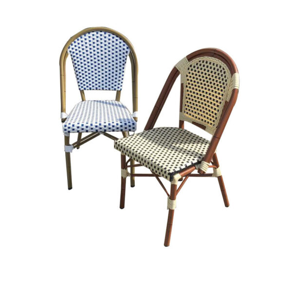 Blue and White Rattan Chair for Bistro/Resturant outdoor furniture manufactuer in China