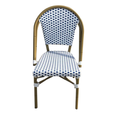 Blue and White Rattan Chair