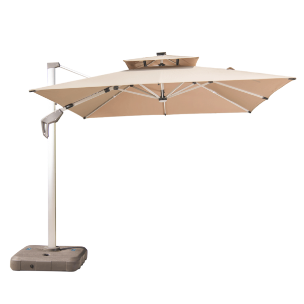 Heavy-Duty 3.5x3.5M Commercial Patio Umbrella with 360° Rotating Base