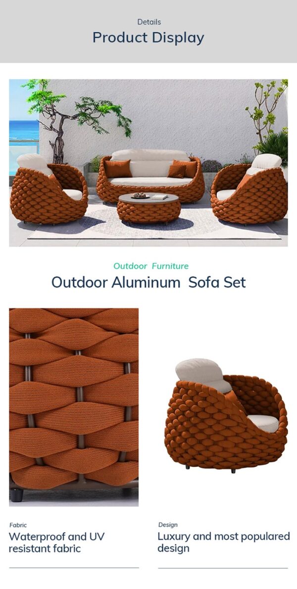 Comfortable Design Outdoor Sofa Set for Patio Hotel