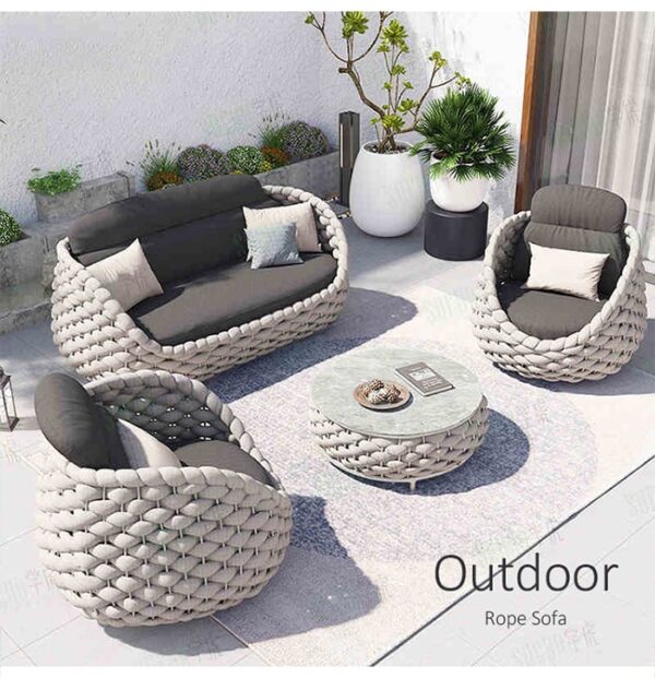 Rope Woven Outdoor Sofa Set 