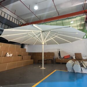 extra-large garden parasol with lights