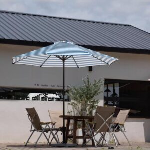 Striped Market Umbrella blue