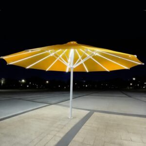 large heavy duty garden parasol with led light