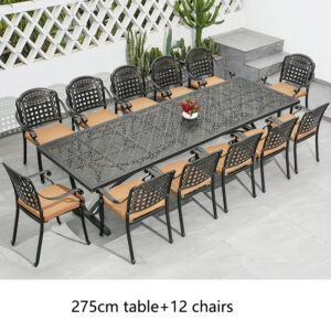 10-seater garden cast aluminum dining set