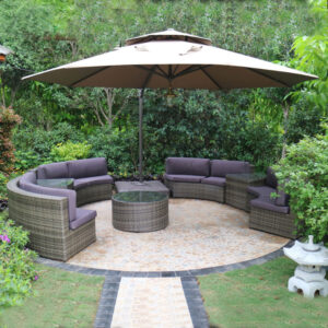 Round Rattan Sofa Set