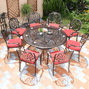 Cast Aluminum Round BBQ Table