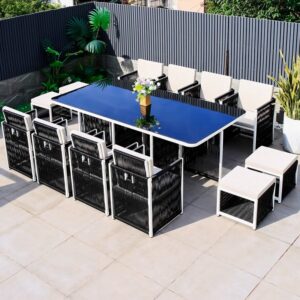 Space Saving Outdoor Dining Table with chairs