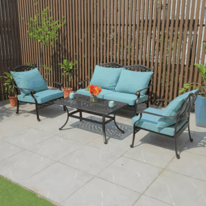 luxury cast aluminum 4-seat sofa set