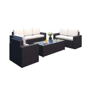 4 Piece Patio Sectional Sofa Set