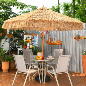 Luxury 2.7m Garden Umbrella with Synthetic Thatch