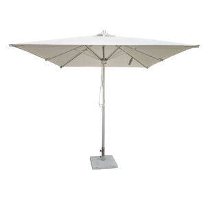 White Square Aluminum Middle Pole Parasol