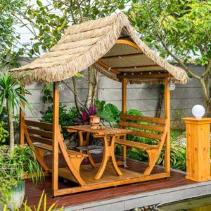 Wooden Gazebo Tiki Thatch Cabin House