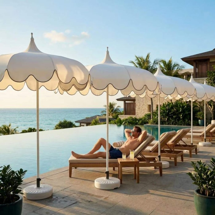 Pagoda umbrella for Beach Clubs