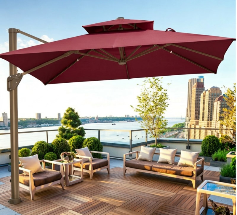 Secure patio umbrella to deck