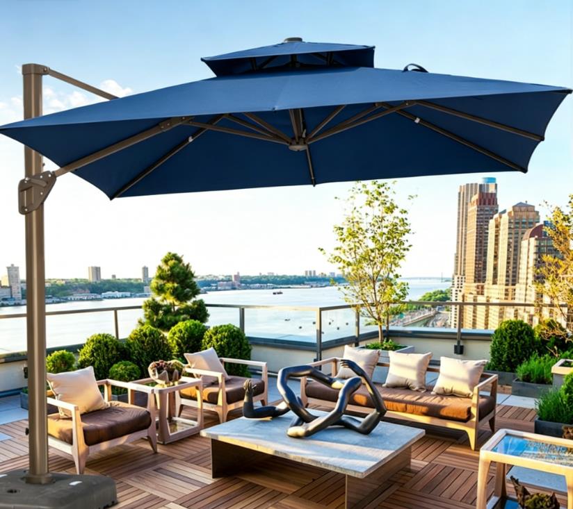 cantilever umbrella blue