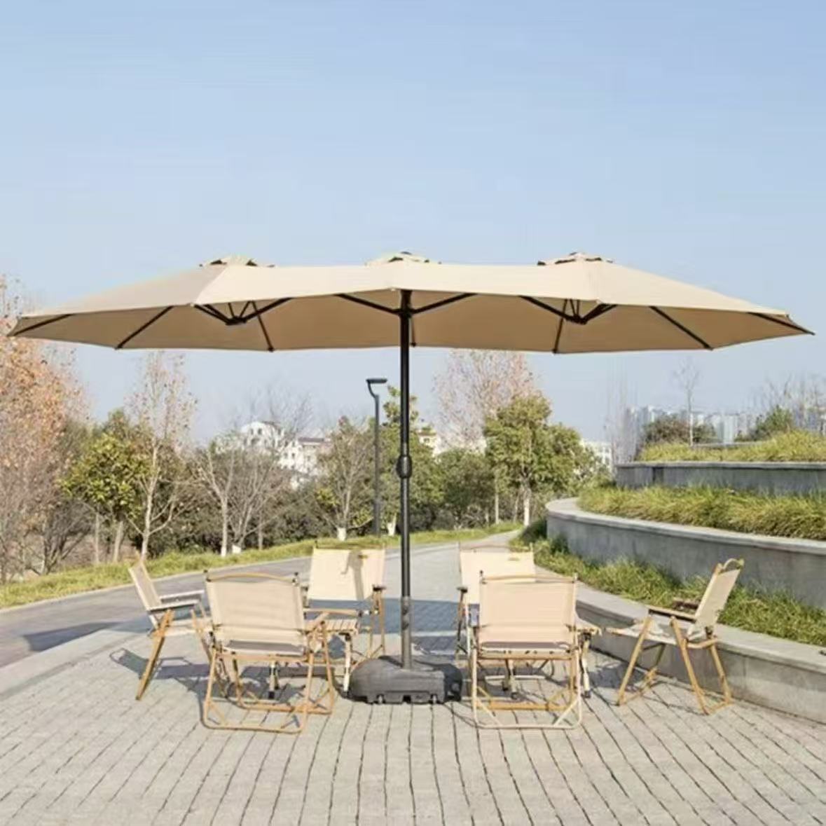 triple patio umbrella